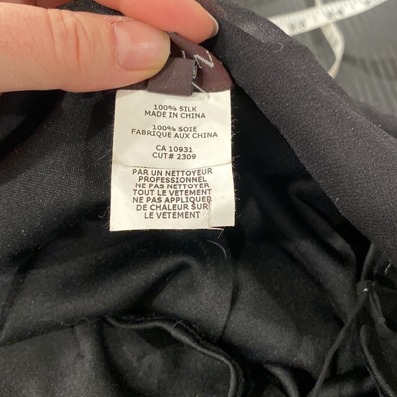 VINTAGE | Marina Black Silk Dress with Floral Sequin Embroidery / Modern Size XS - Picture 10 of 10